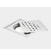 PR-125 Flat Cut Floor Drain Stainless Steel Commercial Kitchen Heavy-Duty Grate Tray Water Drainage Rack Restaurant Industrial Food Prep Anti-Slip Rustproof Easy Clean Professional Grade Durable Flush Mount Seamless Finish